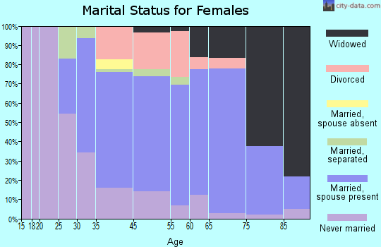 Surf City marital status for females
