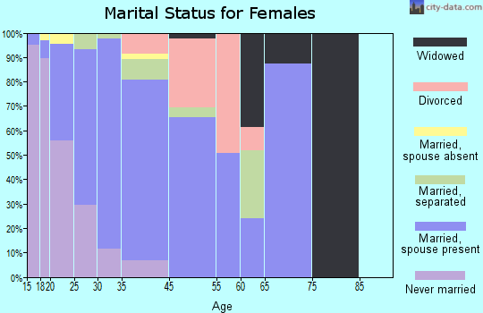 El Cerro-Monterey Park marital status for females