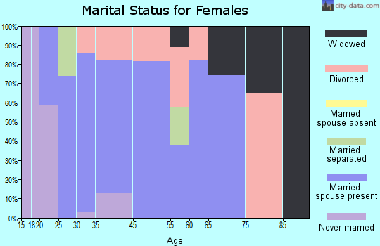 Adams Center marital status for females