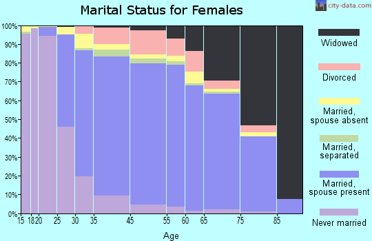 East Meadow marital status for females
