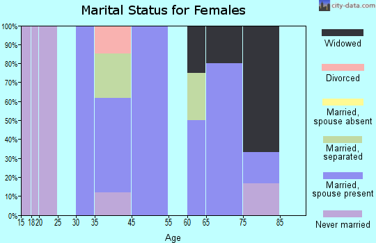 Ellisburg marital status for females