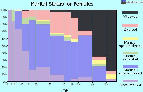 Middle Island marital status for females