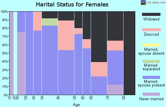 Salesville marital status for females