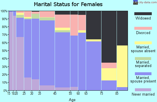 Huntersville marital status for females