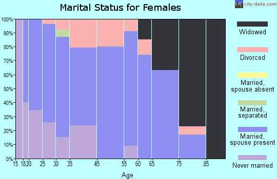 Belle Center marital status for females