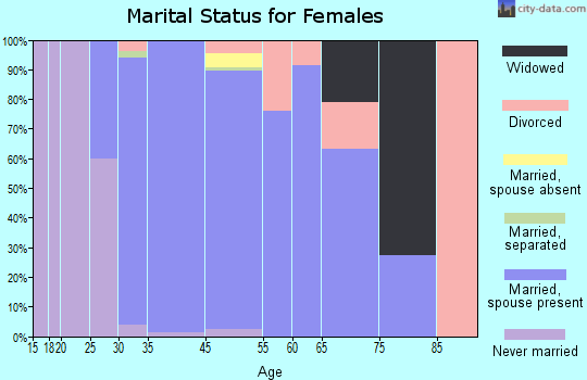 Boston Heights marital status for females