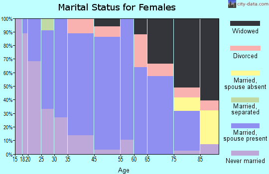 East Brady marital status for females