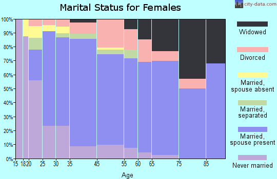 East Petersburg marital status for females