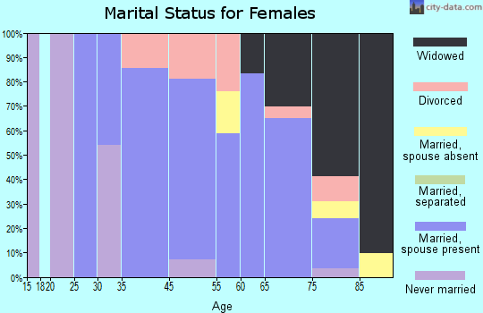 New Castle Northwest marital status for females