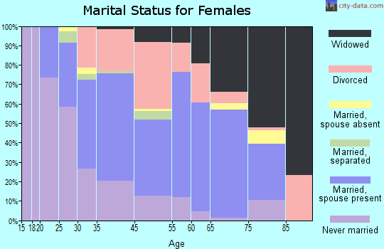 Stowe Township marital status for females