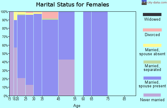 Ellsworth AFB marital status for females