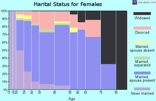 Rapid Valley marital status for females