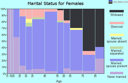 Surgoinsville marital status for females