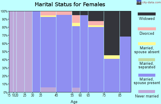 Bunker Hill Village marital status for females