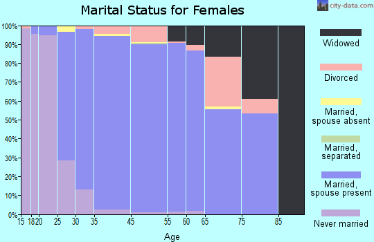 Highland Village marital status for females