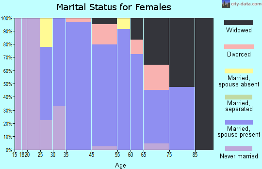 Hilshire Village marital status for females