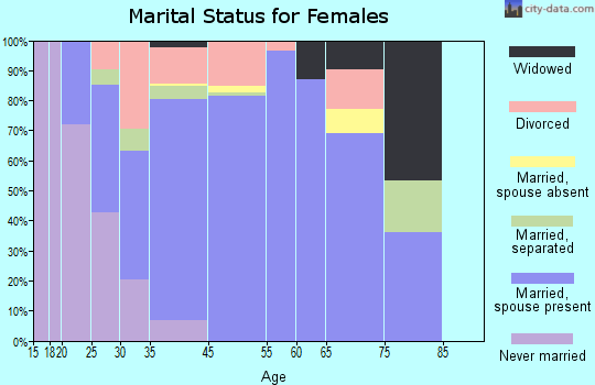 Jersey Village marital status for females