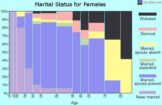 Meadows Place marital status for females