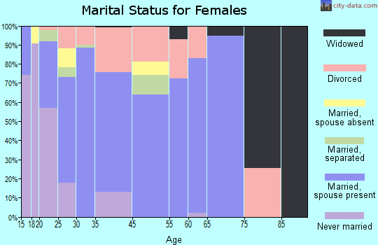 Roanoke marital status for females