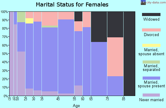 Shady Shores marital status for females