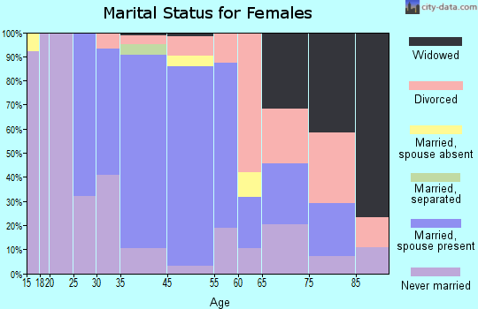 Southside Place marital status for females