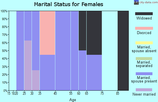 Bay Center marital status for females