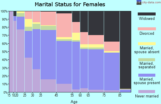 Bryn Mawr-Skyway marital status for females