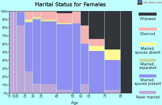 Bellevue Town marital status for females