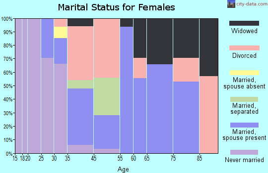 Rodney Village marital status for females
