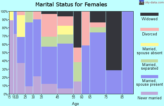 Dade City North marital status for females