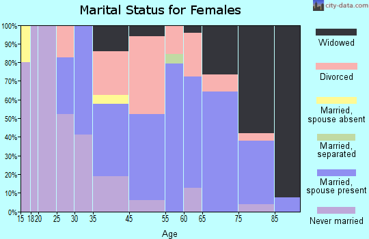 Palm Beach Shores marital status for females