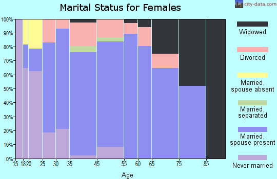 Samsula-Spruce Creek marital status for females