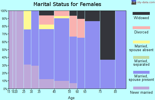 Villano Beach marital status for females