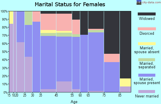 Dallas City marital status for females