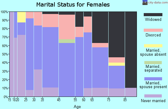 Johnston City marital status for females