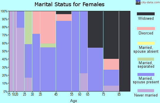 Bruceville marital status for females