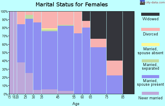 Huntertown marital status for females
