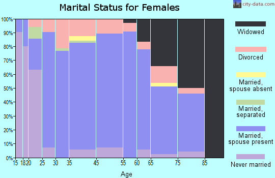 Roanoke marital status for females