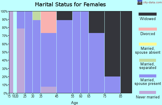 Sulphur Springs marital status for females