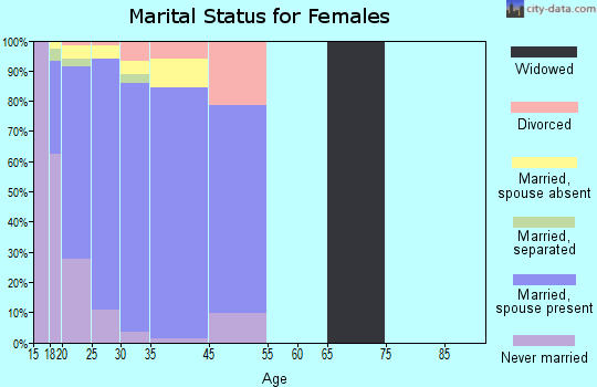 Fort Polk South marital status for females