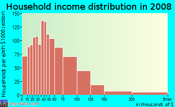 Woodford County household income distribution in 2008