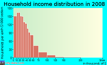 Adair County household income distribution in 2008