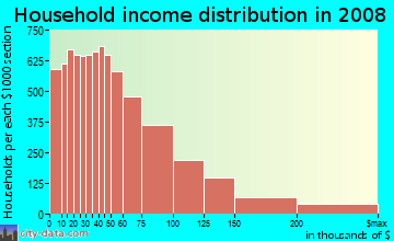 Hawaii County household income distribution in 2008
