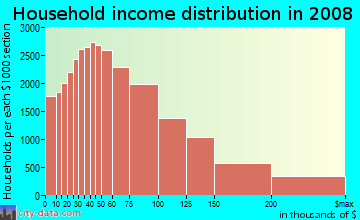 Honolulu County household income distribution in 2008