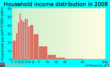 Adair County household income distribution in 2008