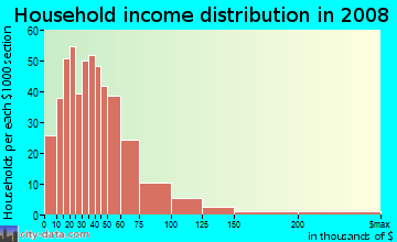 Audubon County household income distribution in 2008