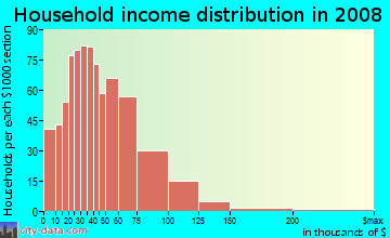 Winnebago County household income distribution in 2008