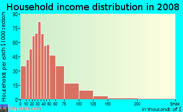 Emmet County household income distribution in 2008