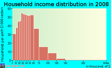 Worth County household income distribution in 2008