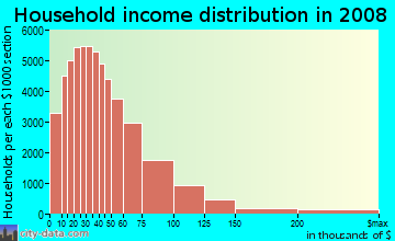 Marion County household income distribution in 2008